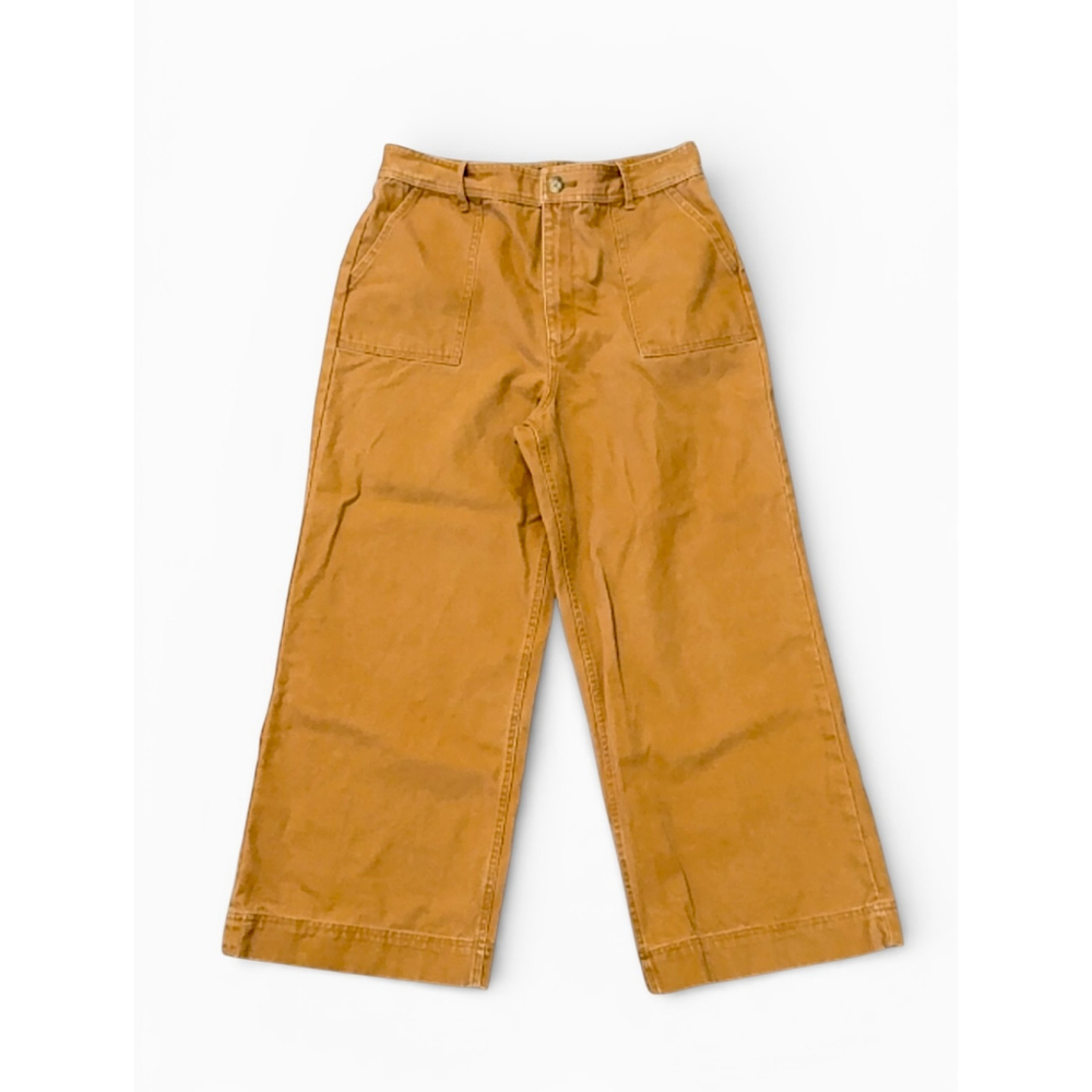 Frye Women's Nadia Trouser High-waist Wide-leg Canvas Pants Color:Nutmeg Sz 30 - Picture 8 of 10